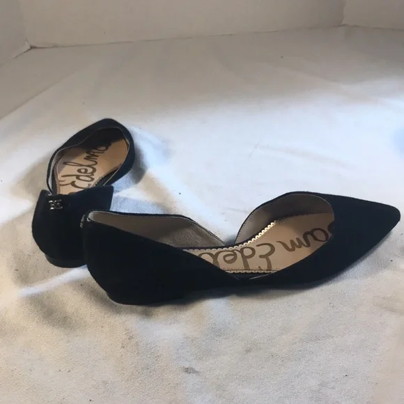 Sam Edelman Rodney Women’s Black Suede Slip On Pointy Toe Ballet Flats Size 8